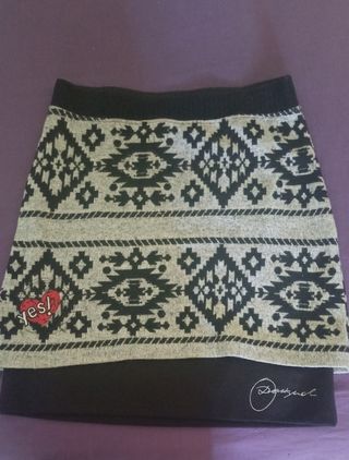 Mini Falda Desigual Gris&Negra