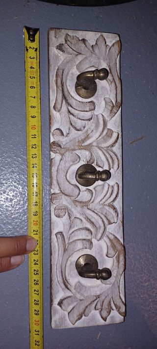 Perchero Pared 3 Ganchos - Blanco