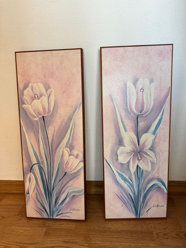 2 Cuadros Flores - D. Brown