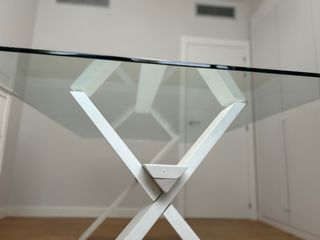 Mesa cristal moderna - blanca