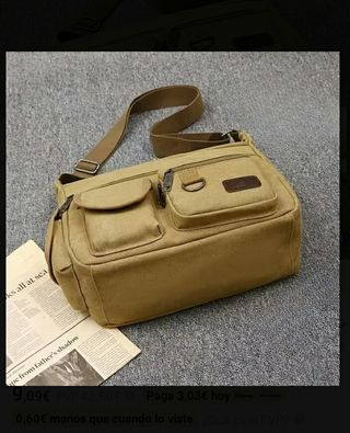Bandolera lona marrón - Retro