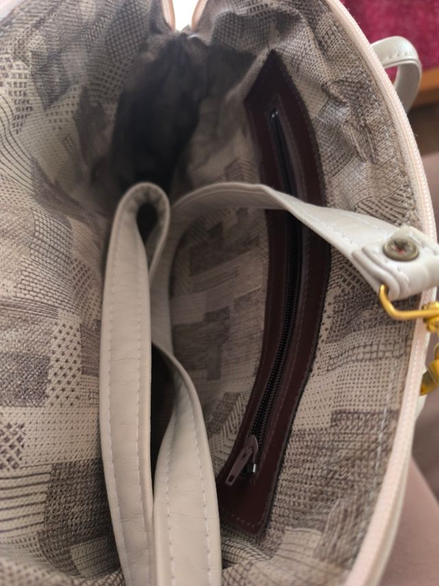 Bolso bandolera azul marino beige