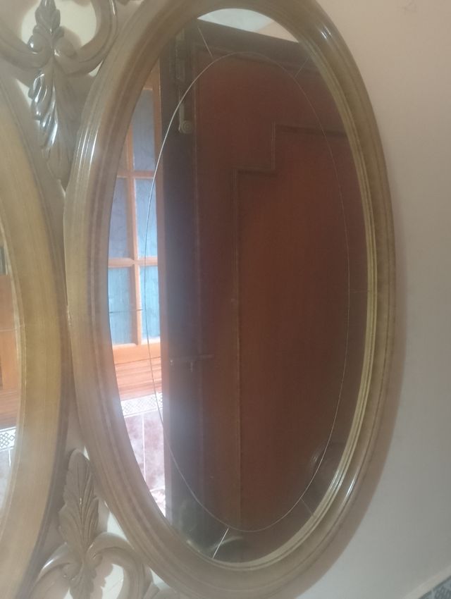Espejo ovalado madera marrón VENTA URGENTE!!