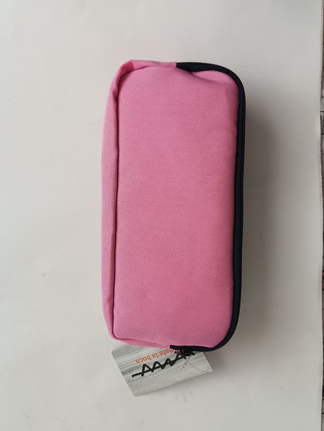 Estuche escolar rosa - 2 cremalleras