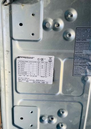 Placa gas Smeg 4 fuegos