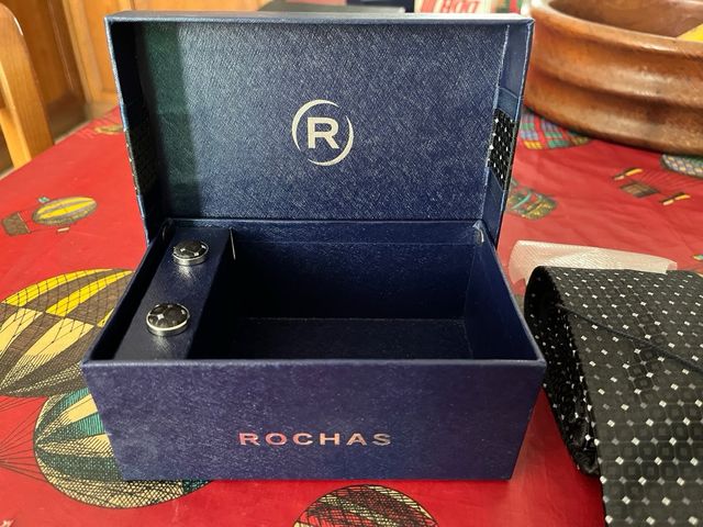 Set ROCHAS cravatta e gemelli neri