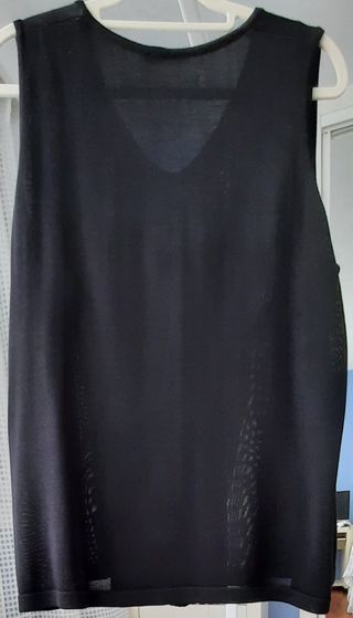 Pantalón negro - topos blancos y top naulover T 52