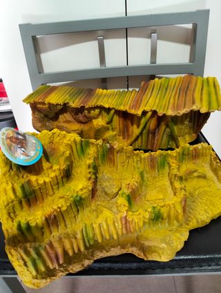 Decoración acuario resina bambú