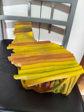 Decoración acuario resina bambú