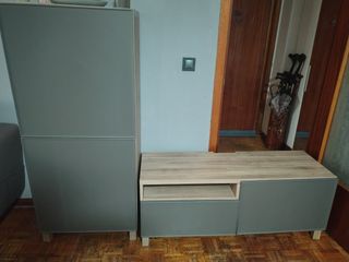 Conjunto Muebles TV + armario vesta Ikea marrón-gr