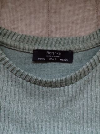 Jersey corto verde menta mujer