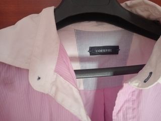 Camisa veraniega rosa de rayas