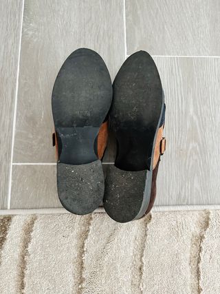 Zapatos Italianos elegantes - Gamuza, Azul Marrón