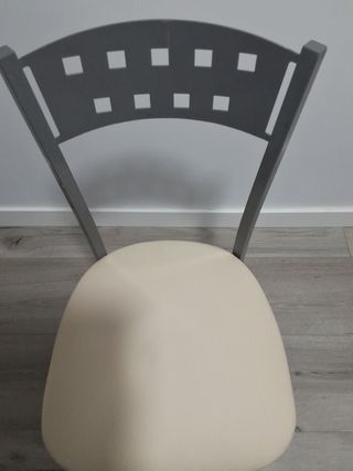 Silla cocina beige-gris metal