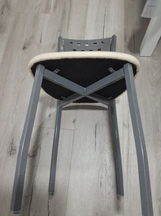 Silla cocina beige-gris metal