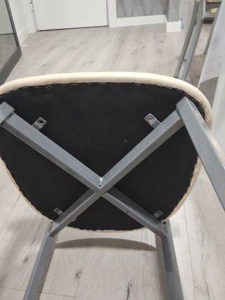 Silla cocina beige-gris metal