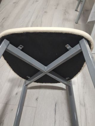 Silla cocina beige-gris metal