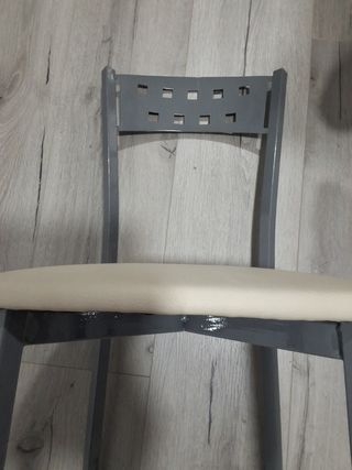 Silla cocina beige-gris metal