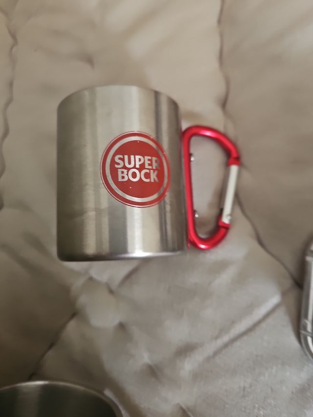3 Tazas Acero inoxidable Super Bock & Águila