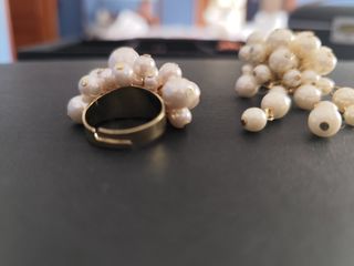 Anillo y broche perlas | Dorado