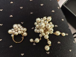 Anillo y broche perlas | Dorado