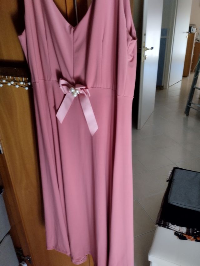 Vestito sotto al ginocchio rosa antico tg.M