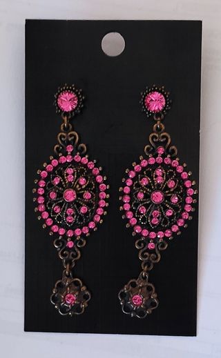 Pendientes cobre y rosa