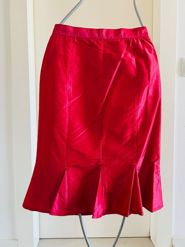 Falda frambuesa seda - Talla M