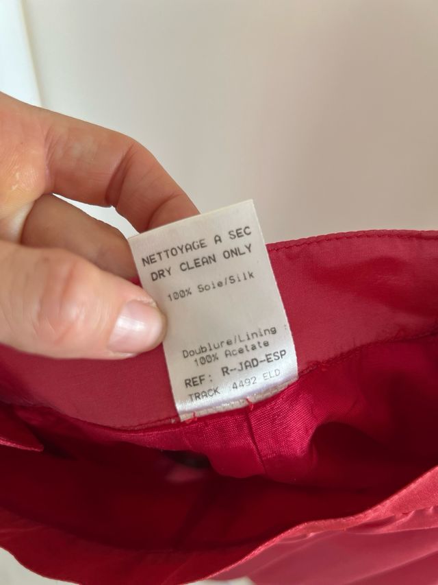 Falda frambuesa seda - Talla M