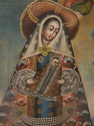Cuadro Virgen con Niño - Arte Mexicano