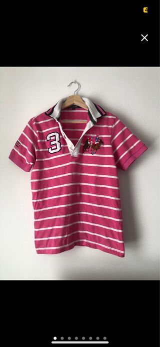 Polo rayas rosa-blanco T.M