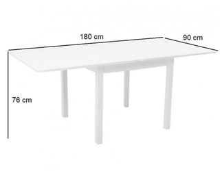 Mesa extensible madera - 90x90/180cm,