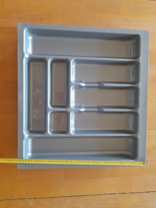 Cubertero gris plástico para cajones