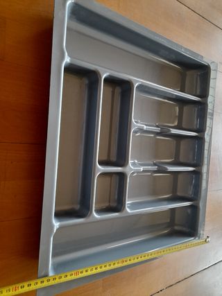 Cubertero gris plástico para cajones