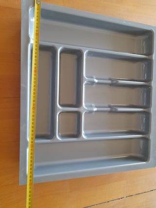 Cubertero gris plástico para cajones