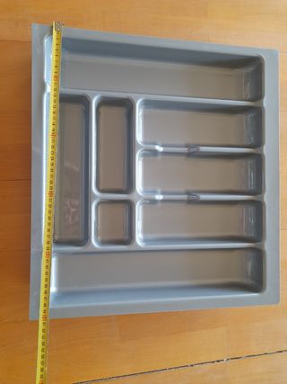 Cubertero gris plástico para cajones