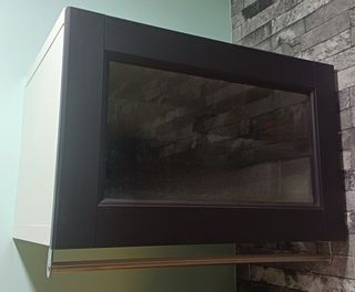 Mueble modular cocina negro-blanco con barra