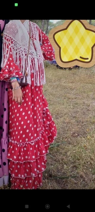 Vestido rojo lunares blanco niña talla 12