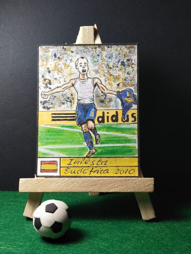 Cromo Iniesta: Celebración