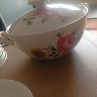 Vajilla porcelana flores - 28 piezas