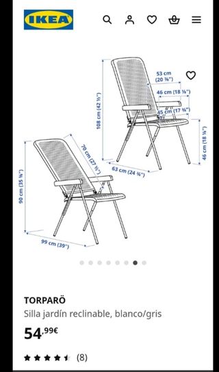 2 Sillas Plegables Ikea Torparö - Beige