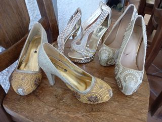 Zapatos Fiesta Dorado - 4 pares