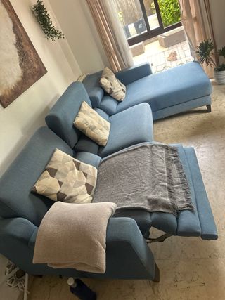 Sofá chaise longue kivuk azul