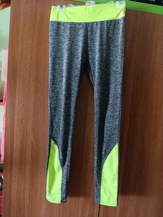 Mallas deporte grises amarillas