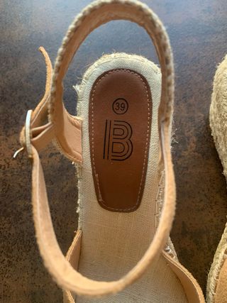 Cuñas esparto beige-marrón