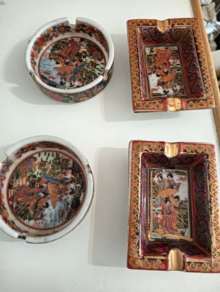 4 cenicero de vandejita de porcelana