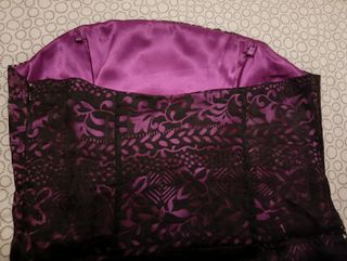 Vestido fiesta negro y morado