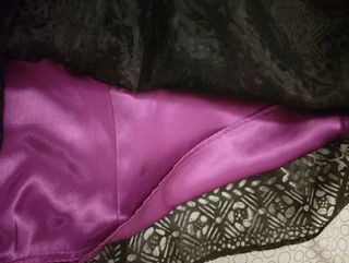 Vestido fiesta negro y morado