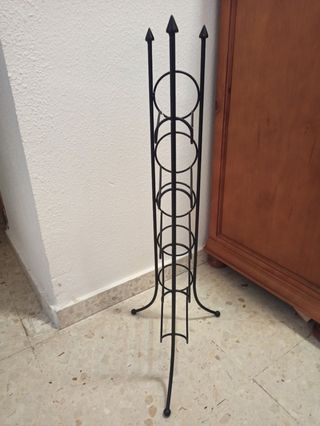 Botellero metal negro - 6 botellas