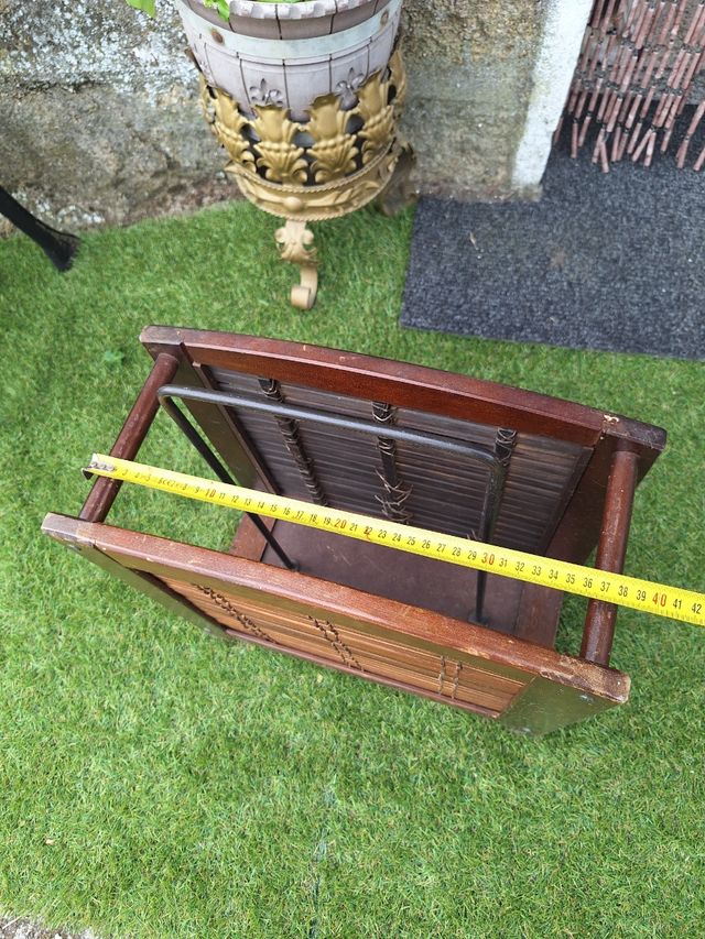 Revistero vintage in bambù e legno